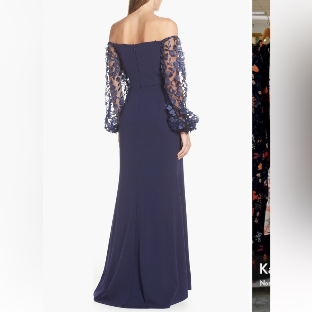 Elegant Navy Off-Shoulder Dress